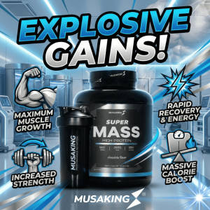 Hủ Super Mass High Protein MUSAKING 2560g – Mass Gainer Tăng Cân Tăng Cơ Nhanh Sữa Tăng Cân Cho Người Gầy Tập Gym Bổ Sung Năng Lượng Cao