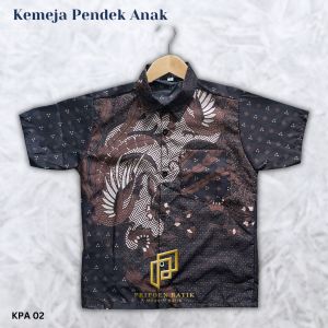 Kemeja batik anak motif seno sage usia 2 sampai 12 tahun Pripoen Batik