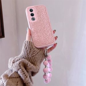Vỏ điện thoại OPPO A6 Pro A5 Pro A5i A3X A3 Pro OPPOA6Pro 5G 4G mới dễ thương Hồng Fluffy Vỏ Với Vòng Đeo Tay hình cầu sang trọng Ống Kính Bảo Vệ Chống Sốc mềm silicon Bìa 2025