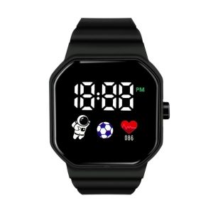 PL QIUJUU LED Digital Watches Waterproof Silicone Strap Kids Sport Watch Outdoor Fashion Spaceman Electronic Wristwatch Children Boys Girls Gifts