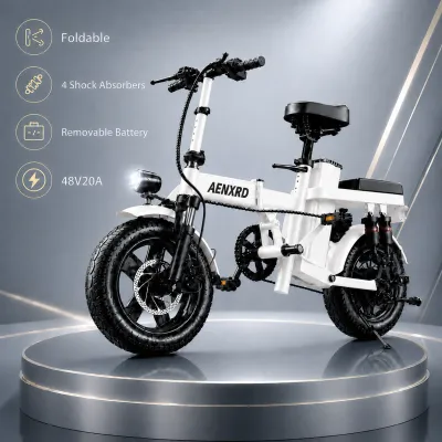 Electric Bike 500W 48V20A Shock Absorbing Foldable Electric Scooter Mini Portable Lithium Battery Pedal Scooter for Men Women Daily Commute