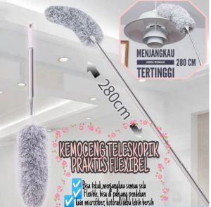 Kemoceng Teleskopik 2.8 METER - Bulu Microfiber Gagang Panjang - Kemoceng Adjustable