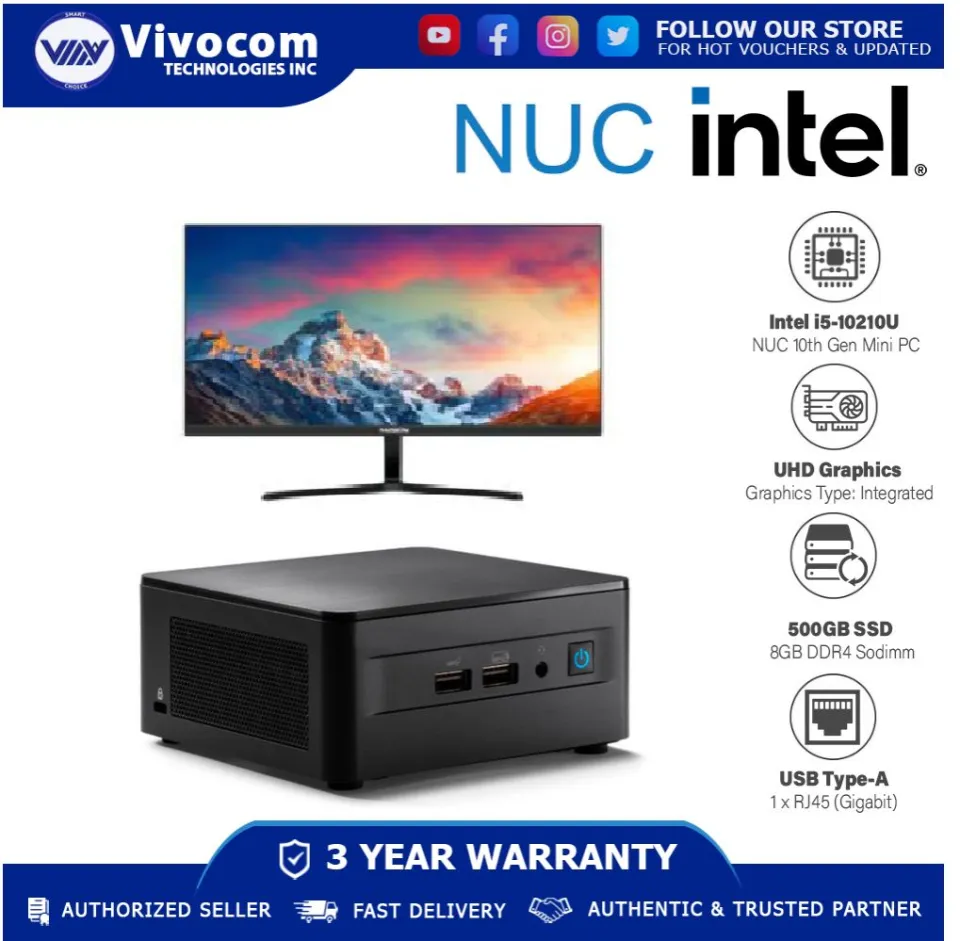 Intel NUC PACKAGE CORE i5 10th Gen Mini PC - NUC10i5FNHN / 8GB