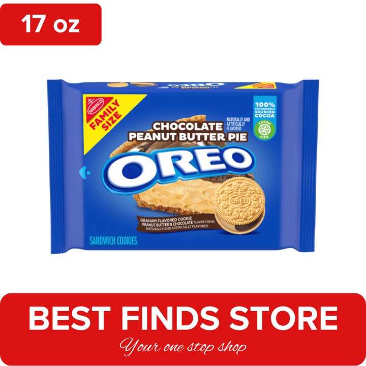 OREO Chocolate Peanut Butter Pie Sandwich Cookies, Family Size, 17 Oz ...