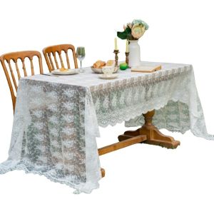Gracekarin khăn trải bàn ren trắng với 3D thêu cho địa điểm đám cưới và gian hàng thiết lập bao gồm bàn ăn thanh lịch cho các sự kiện đặc biệt mới