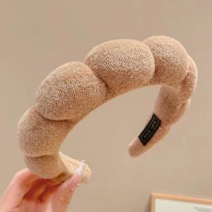 1PCS Fashion Sponge Headband Women Girls Puffy Hair Band Solid Color Hair Band Hair Accessories