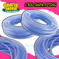 SELANG AIR SERAT BENANG TRANSPARAN 1/2 5/8 3/4 INCH - 5/10 METER / LENTUR ANTI PATAH/COD. 