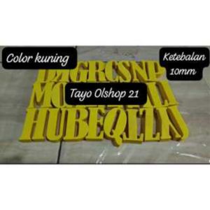 Angka/Huruf Papan  Bunga Timbul Abjad A-Z Tinggi 12cm Bahan Spons Eva Ati Tebal 1cm