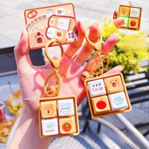 Hot Sale Fidget Keyboard Capybara Keychain Novelty with Light and Sound Finger Fidget Clicker Funny Toy Kids Gifts