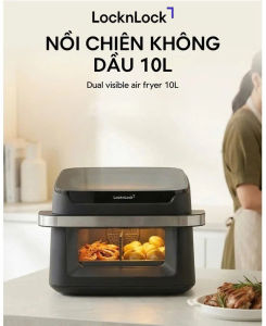 Nồi Chiên Không Dầu LocknLock EJF398BLK 10L – Nồi Chiên 2 Mặt Kính Trong Suốt Cao Cấp Cảm Ứng 12 Chế Độ Độ Bảo Hành 2 Năm