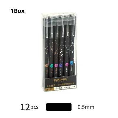 12pcs/Box Constellation pen Black ink Erasable Gel Pen