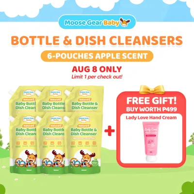 Moose Gear Baby Bottle Cleanser 500ml 6PACKS (Apple Scent) Antibacterial Resealable Leak Proof Cap