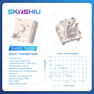 SKYSHIU Emerald Yellow Linear Switch 3-pin 55g POM Material Factory Pre-lubricated Typing Smooth Mechanical Keyboard Switch 10/35 Supplier Warranty Professional Office Gaming General Purpose