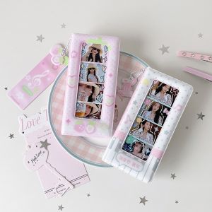 MIRELINA Cánh thiên thần Album đựng thẻ 4 ô lưới Rỗng Album ảnh máy ảnh lấy liền PVC Album ảnh mini