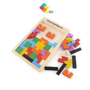 Đồ chơi xếp gạch gỗ logic thông minh đồ chơi lắp ghép xếp gạch cho bé