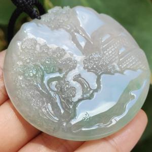 Elemental Balance Natural Jadeite Pendant - Wood-Dominant Energy (Sku: pendant428)