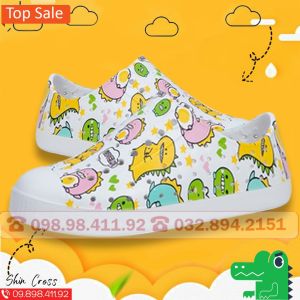 Giày Nhựa Cho bé Các Chú Khủng Long Mẫu Mới Giày Đi Mưa Đế BẰng Chống Trượt Tặng Thêm 2 Sticker