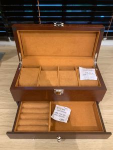 Roll_n_Rotate Wooden double-layer watch storage with jewelry storage box watch ring jewelry multi-function display gift box