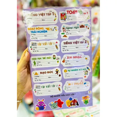 Xấp 60/70 Giấy Nhãn Dán Vở Môn Học Các Lớp 1-8 Hot Hit