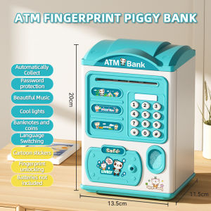 Wonderful Toys Childrens ATM Fingerprint Piggy Bank Password Intelligent Bank Toy Money Save Coin Box Banks Educational Toys for Kids