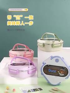 3-Grid Unicorn Stainless Steel Children Lunch Student Sandwich Fruit Food Storage Container Cartoon Children Bento Schoo2026