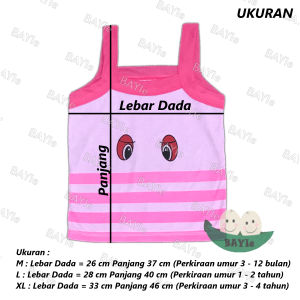 BAYIe - 1 PCS Kaos Singlet/Tanktop/Tengtop/Kutung Anak Perempuan Cewek Motif Mata/Sofia Size M L XL