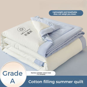 【Super low price】100% Cotton Filled Spring Summer Comforter Lightweight Breathable Quilted Quilts for Bed Grade A Double Air Conditioning Blanket