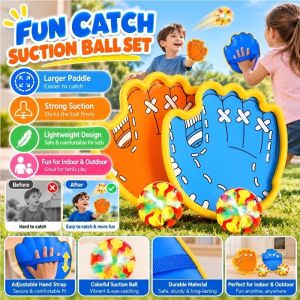 Fun Suction Cup Ball Catch Toy Sticky Throw Catch Game Interactive Parent Child Outdoor Play Hand Eye Coordination Kids Sports Toy