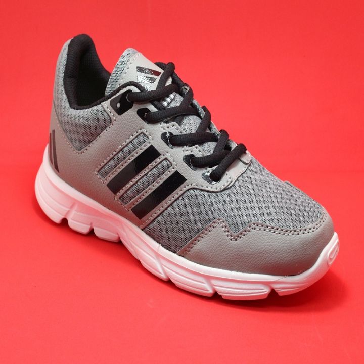 [HCM]Giày sneaker nam nữ xám sọc đen ST27