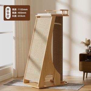 Cat Climbing Frame Sisal Column Cat Nest Cat Scratch Board Wooden Cat Tree Rack