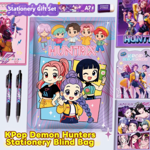MASTERYX KPop Demon Hunters Stationery Blind Bag Funny Cartoon Stationery Lucky Surprise Box Notebook Stationery Set Gift