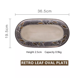 Omk 12 inch Mỹ Đồ đá hình bầu dục cá tấm gốm