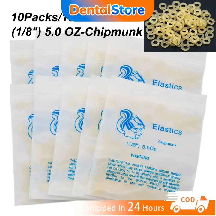 thumbnail image 2 of 100 Assorted Color Orthodontic Latex Elastic Bands – 3.5 Oz, Chipmunk Size By PlastCare USA 2 of 5