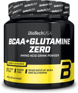 BioTechUSA BCAA + Glutamine Zero | 40 Servings | Vegan | Sugar-Free | Gluten-Free | 2:1:1 Ratio BCAAs | 480 g - Exp Q3/2027