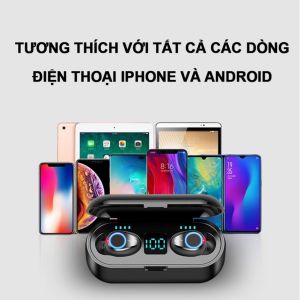 Tai nghe Bluetooth AMOI F9 TWS 5.0 không dây chống nước IPX5 chống ồn tích hợp sạc dự phòng 2500mAh