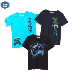 Áo thun bé trai xuất dư size đại 22kg đến 43kg H.M áo phông cotton cho bé trai 5 tuổi đến 13 tuổi