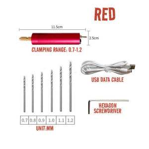 Grinding Grinder Pen DC Handheld Electric Drill Set USB Small Electric Grinding Rotary Machine with Small Drill Bit Drilling Electric Polishing Tool DIY Drilling Electric Tool