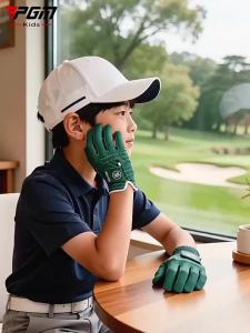 PGM Childrens Golf Gloves one Pair Comfortable Anti Slip Mittens Girls Boys Breathable Elastic Sport Gloves Golf Aids