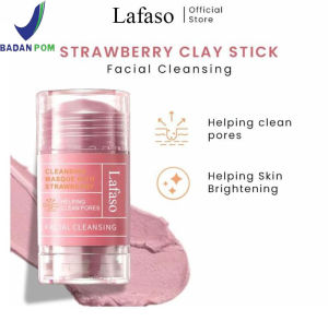 【BPOM】Lafaso Tea Tree & Strawberry Anti Pores & Acne Clay Stick Mask Menghapus Komedo Dan Minyak Berlebih- 50gr -Cleansing Mask-Acne Clay Stick-Masker wajah Pembersih komedo-masker stick-rejuvenating facial masker-masker mask-Masker Wajah Green Mask Stick