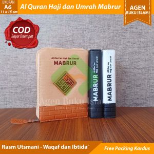 Al Quran Rasm Usmani Haji dan Umrah Mabrur A6 Cover Jaket Resleting Non Terjemah Waqaf dan Ibtida