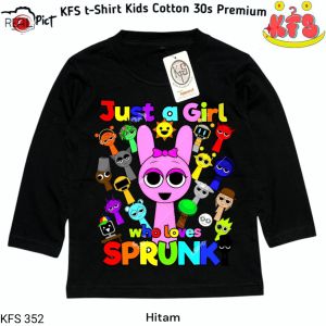 KFS 352 Kaos Anak Perempuan Lengan Panjang Sprunki Viral Bahan Katun