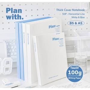 Blue White Loose-leaf Notebook B5/A5 Detachable Notebook Simple Thickened Pull-out Loose-leaf Notepad Transparent