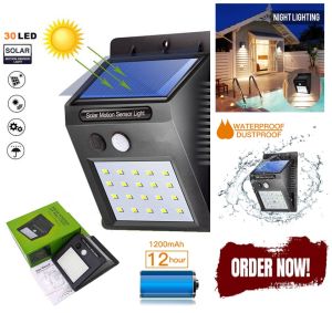 Lampu Taman 30 LED Sensor Solar Emergency / Lampu Tenaga Surya