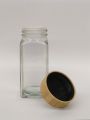 Glasspak 120ml Glass Condiment Jar Brown Lid Empty Food Spice Seasoning Storage Container Jar Salt Dispenser Pepper Bottle Sugar Container Condiment Jar Kitchen Seasoning Storage. 