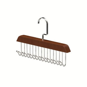 Wooden Clothes Hanger with 8 Hooks Multifunctional Sling Bra Necktie Storage Hanging Holder Household Dormitory