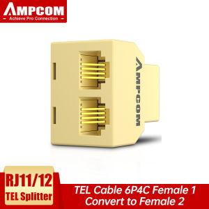 AMPCOM Bộ Chuyển Đổi Điện Thoại RJ11 Bộ Chuyển Đổi Dây Cáp Điện Thoại 1 Thành 3 & 4 Đầu Cái 6 Chân Cổ Điển RJ-11