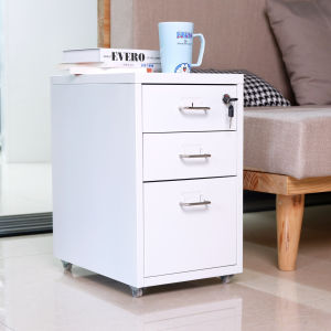 3/5 Drawer Metal Mobile Pedestal Drawer File Organizer with Wheels for Office Storage