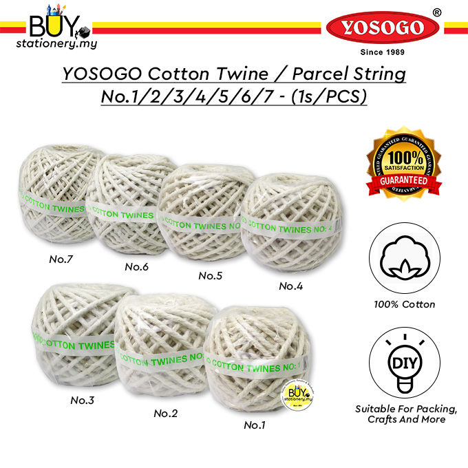 YOSOGO Cotton Twine Parcel String No.1 2 3 4 5 6 7 -(1s/PCS) [Spend RM70  for Free Gift] DIY Craft String Tali Kraftangan Craft & Arts  【BuyStationery.my】