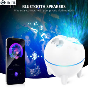 Brifit Star Projection Lamp 10 Colors Starry Sky Night Light USB Power Galaxy Star Lights with Speaker for Bedbroom Babyroom Party
