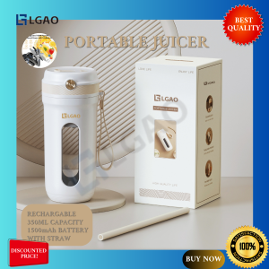 LGAO Rechargeable Juicer with straw Portable Juicer Cordless Juice Cup Blender 350ml Capacity 1500 mAh battery